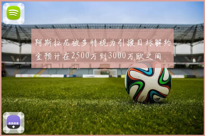 阿斯拉尼被多特视为引援目标解约金预计在2500万到3000万欧之间